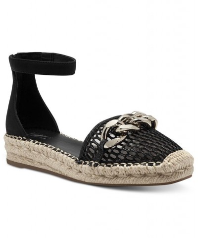 Women's Kipria Chain Espadrille Flats Black $40.28 Shoes