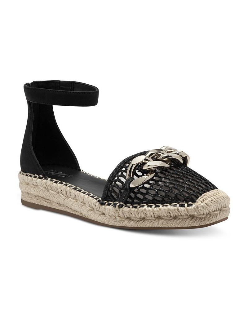 Women's Kipria Chain Espadrille Flats Black $40.28 Shoes