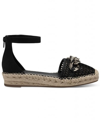 Women's Kipria Chain Espadrille Flats Black $40.28 Shoes