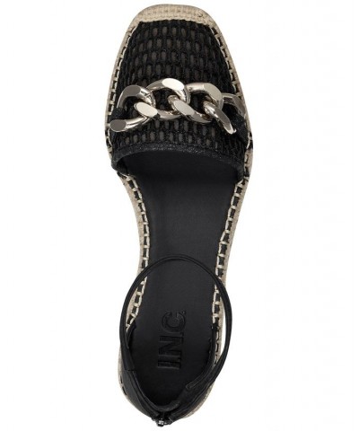 Women's Kipria Chain Espadrille Flats Black $40.28 Shoes