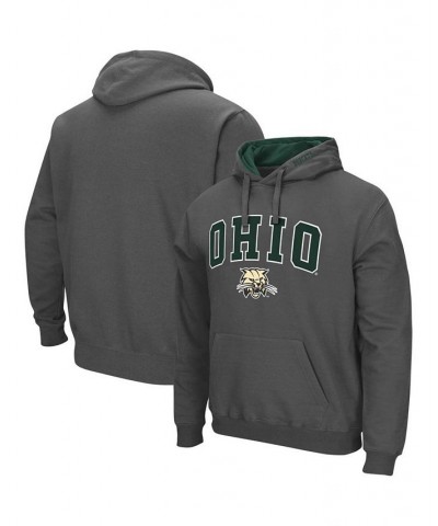 Men's Charcoal Ohio Bobcats Arch and Logo Pullover Hoodie $21.50 Sweatshirt