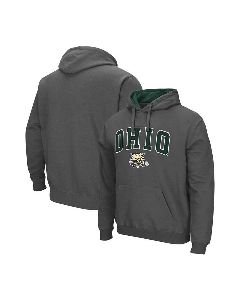 Men's Charcoal Ohio Bobcats Arch and Logo Pullover Hoodie $21.50 Sweatshirt