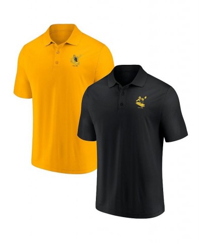 Men's Branded Black, Gold Pittsburgh Steelers Home & Away Throwback 2-Pack Polo Shirt Set $40.00 Polo Shirts