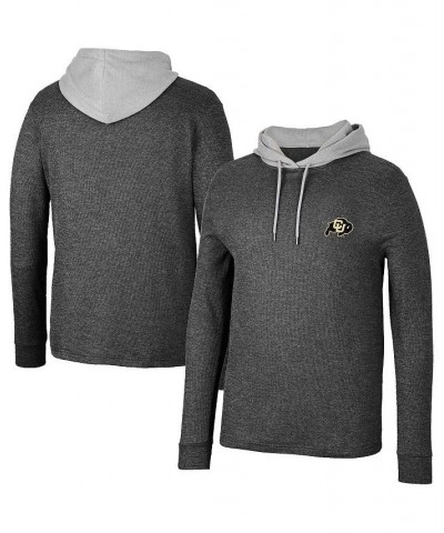 Men's Black Colorado Buffaloes Ballot Waffle-Knit Thermal Long Sleeve Hoodie T-shirt $30.10 T-Shirts