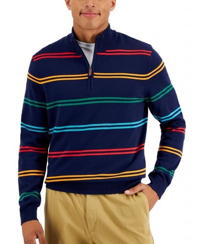 Men's Jolly Stripe Quarter-Zip Sweater Blue $17.17 Sweaters