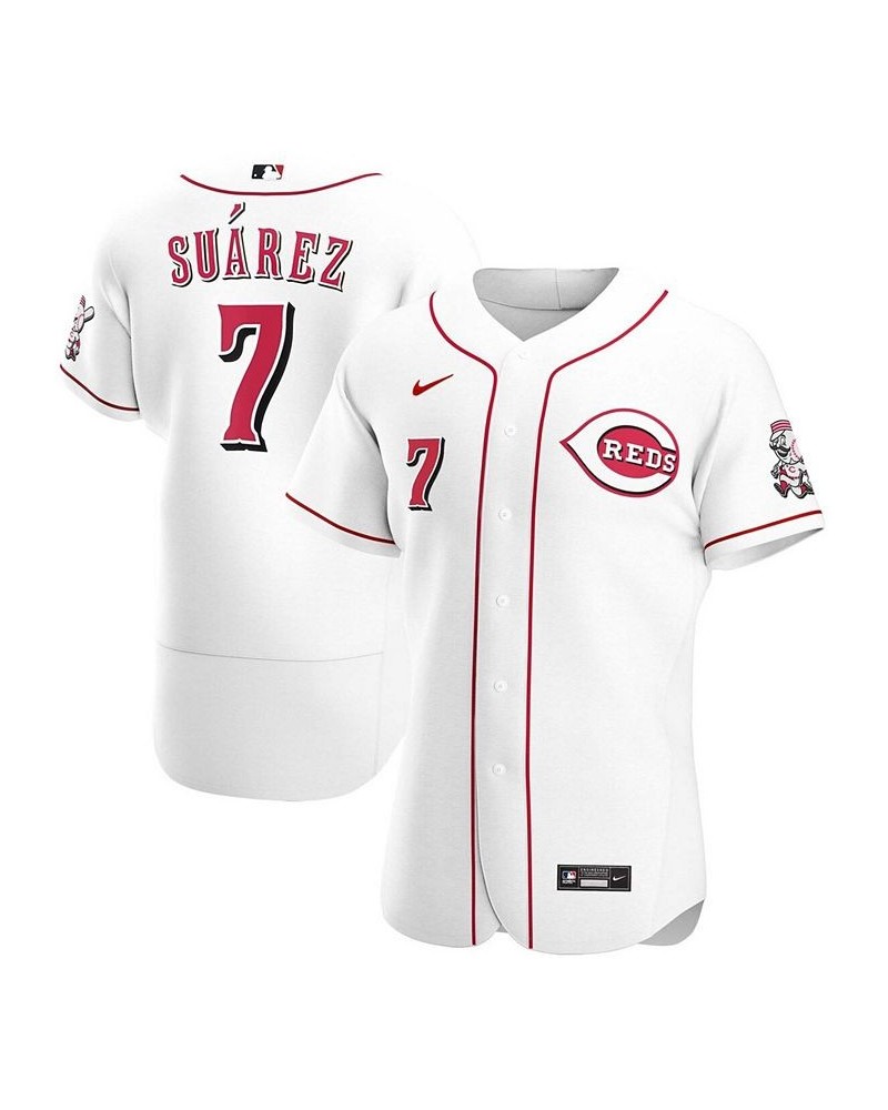 Men's Eugenio Suarez White Cincinnati Reds Home Authentic Player Jersey $105.60 Jersey