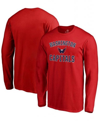 Men's Red Washington Capitals Team Victory Arch Long Sleeve T-shirt $20.05 T-Shirts