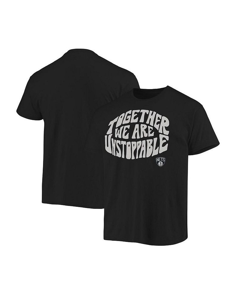 Men's Black Brooklyn Nets Positive Message Enzyme Washed T-shirt $23.21 T-Shirts