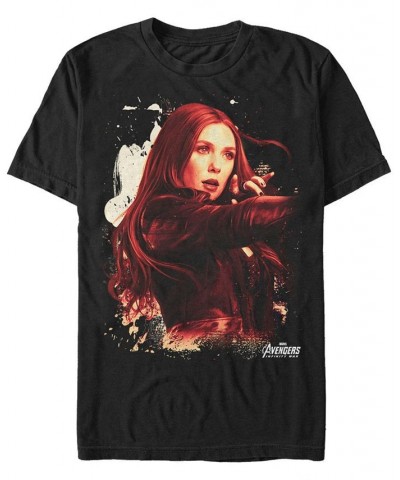 Marvel Men's Avengers Infinity War Painted Splatter The Scarlet Witch Short Sleeve T-Shirt Black $15.75 T-Shirts