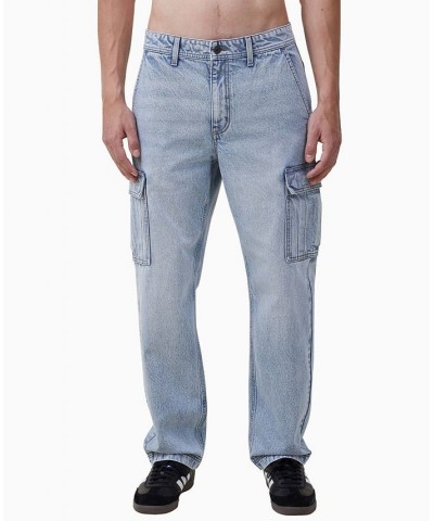 Men's Baggy Straight Jeans Blue $30.10 Jeans