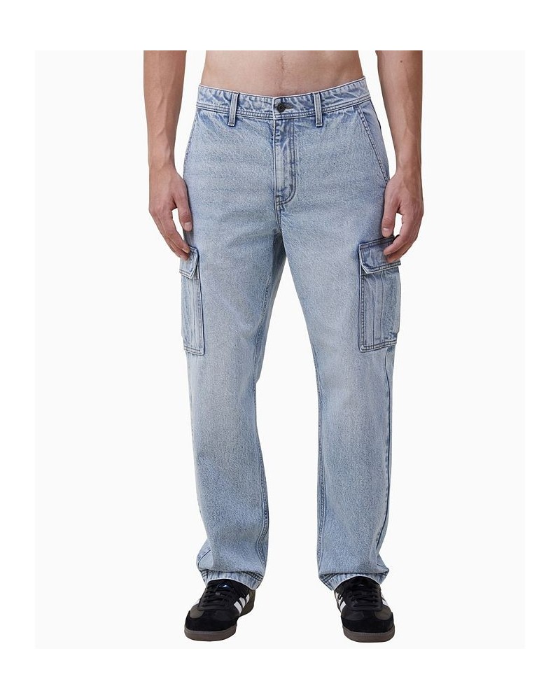 Men's Baggy Straight Jeans Blue $30.10 Jeans