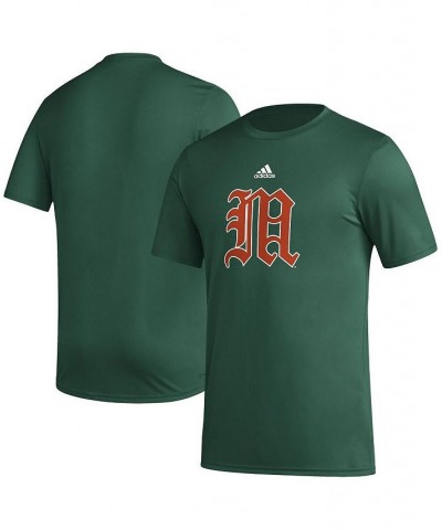 Men's Green Miami Hurricanes Basics Secondary Pre-Game AEROREADY T-shirt $20.00 T-Shirts