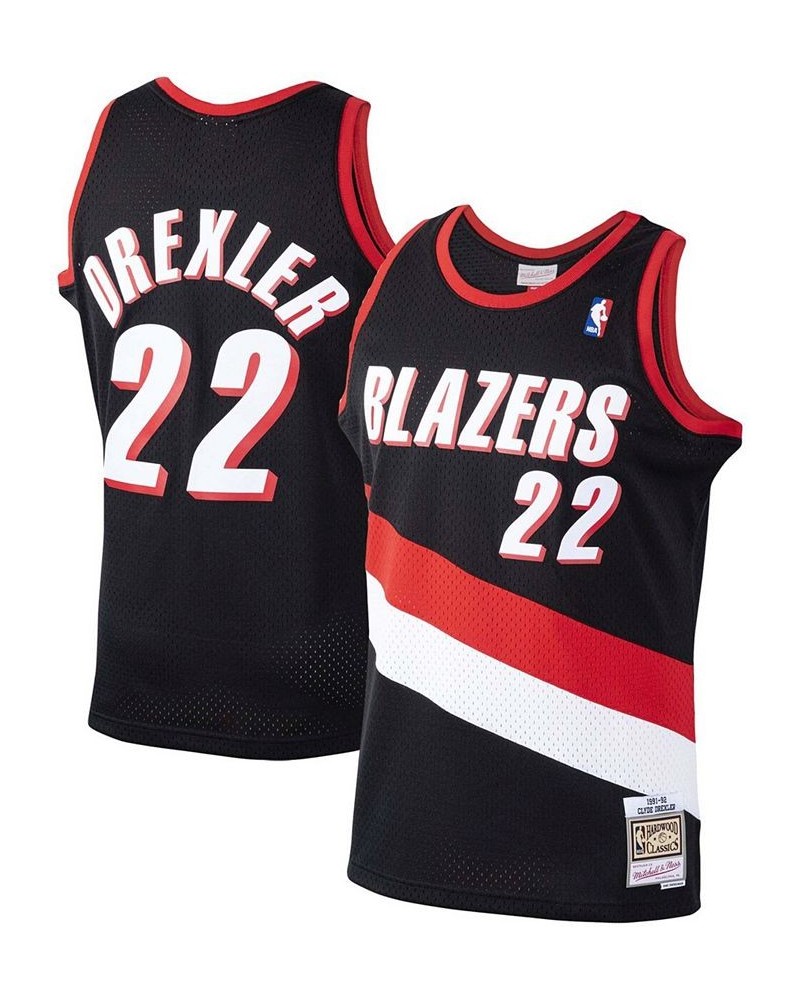 Men's Clyde Drexler Black Portland Trail Blazers 1991-92 Hardwood Classics Swingman Jersey $59.45 Jersey