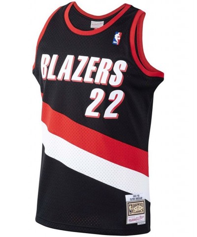 Men's Clyde Drexler Black Portland Trail Blazers 1991-92 Hardwood Classics Swingman Jersey $59.45 Jersey