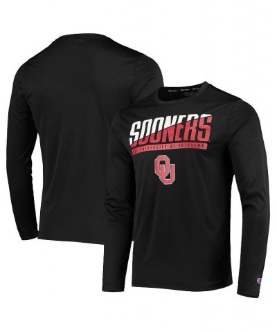 Men's Black Oklahoma Sooners Wordmark Slash Long Sleeve T-shirt $25.64 T-Shirts