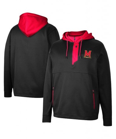 Men's Black Maryland Terrapins Luge 3.0 Quarter-Zip Hoodie $40.80 Sweatshirt