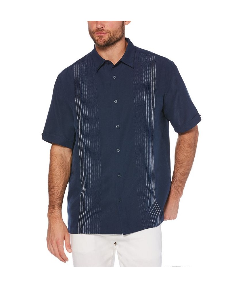 Men's Big & Tall Textured Stripe Shirt Blue $17.10 Shirts