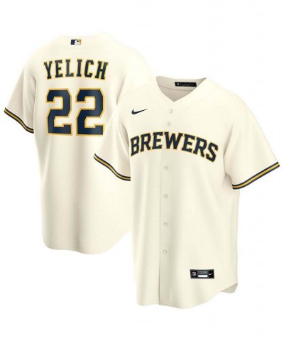 Men's Christian Yelich Cream Milwaukee Brewers Alternate Replica Player Jersey $82.56 Jersey