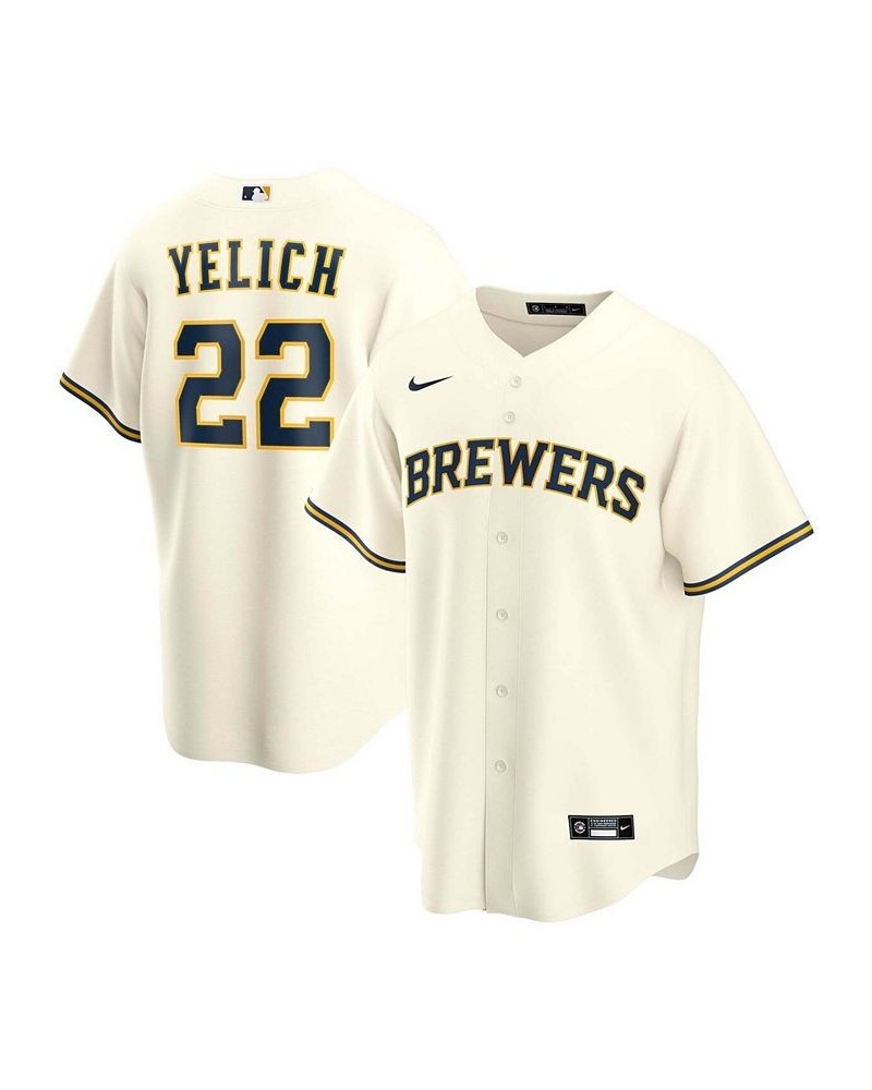 Men's Christian Yelich Cream Milwaukee Brewers Alternate Replica Player Jersey $82.56 Jersey