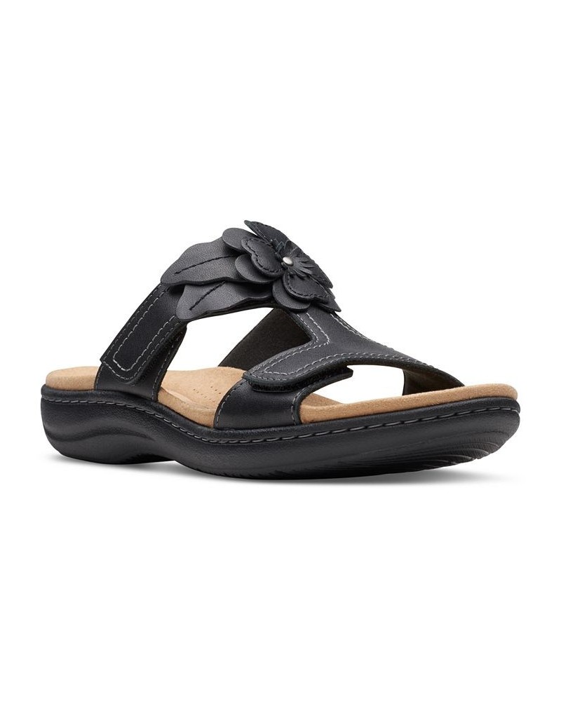 Women's Laurieann Madi Flower-Trimmed Sandals Black $39.52 Shoes