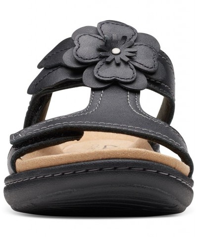 Women's Laurieann Madi Flower-Trimmed Sandals Black $39.52 Shoes