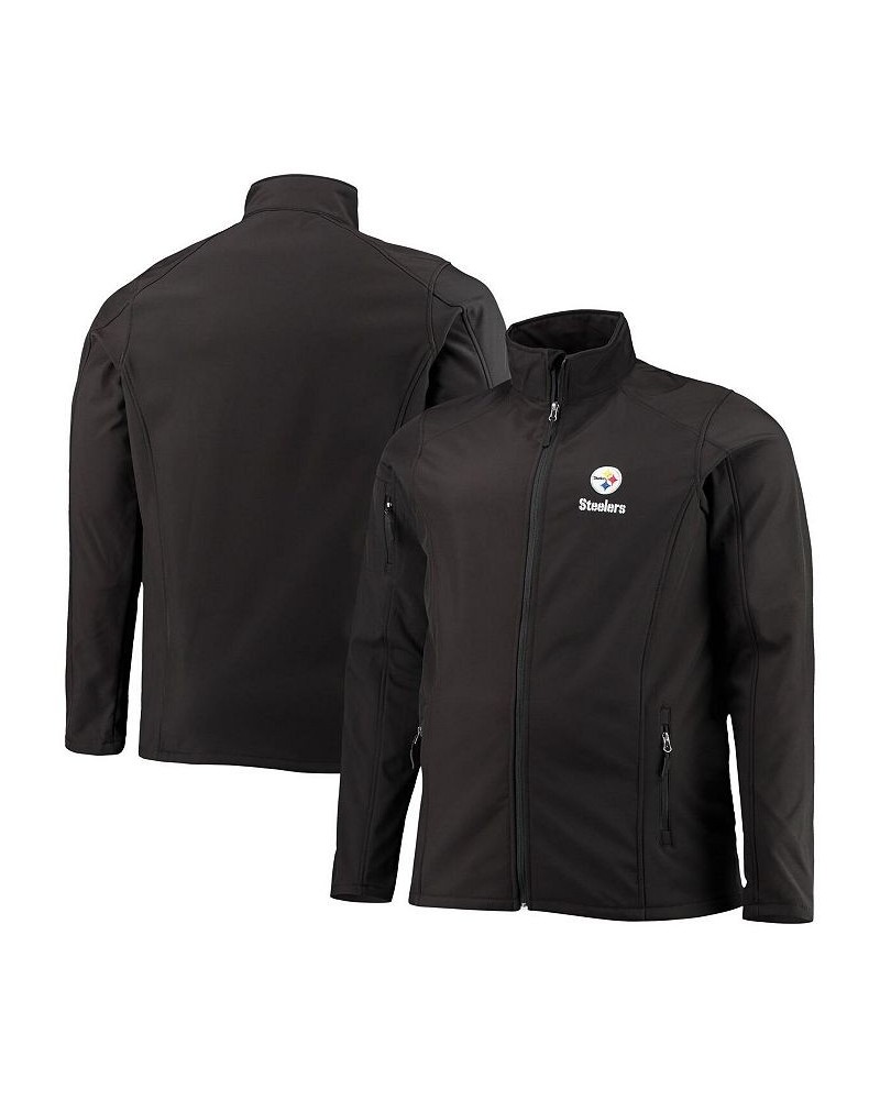 Men's Black Pittsburgh Steelers Big and Tall Sonoma Softshell Full-Zip Jacket $35.20 Jackets