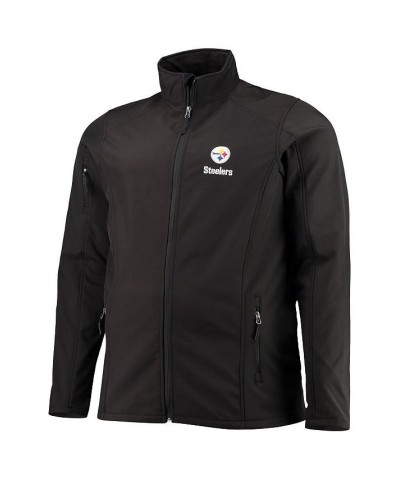 Men's Black Pittsburgh Steelers Big and Tall Sonoma Softshell Full-Zip Jacket $35.20 Jackets