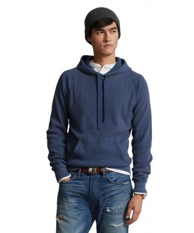 Men's Waffle-Knit Hoodie Blue $36.32 Sweatshirt