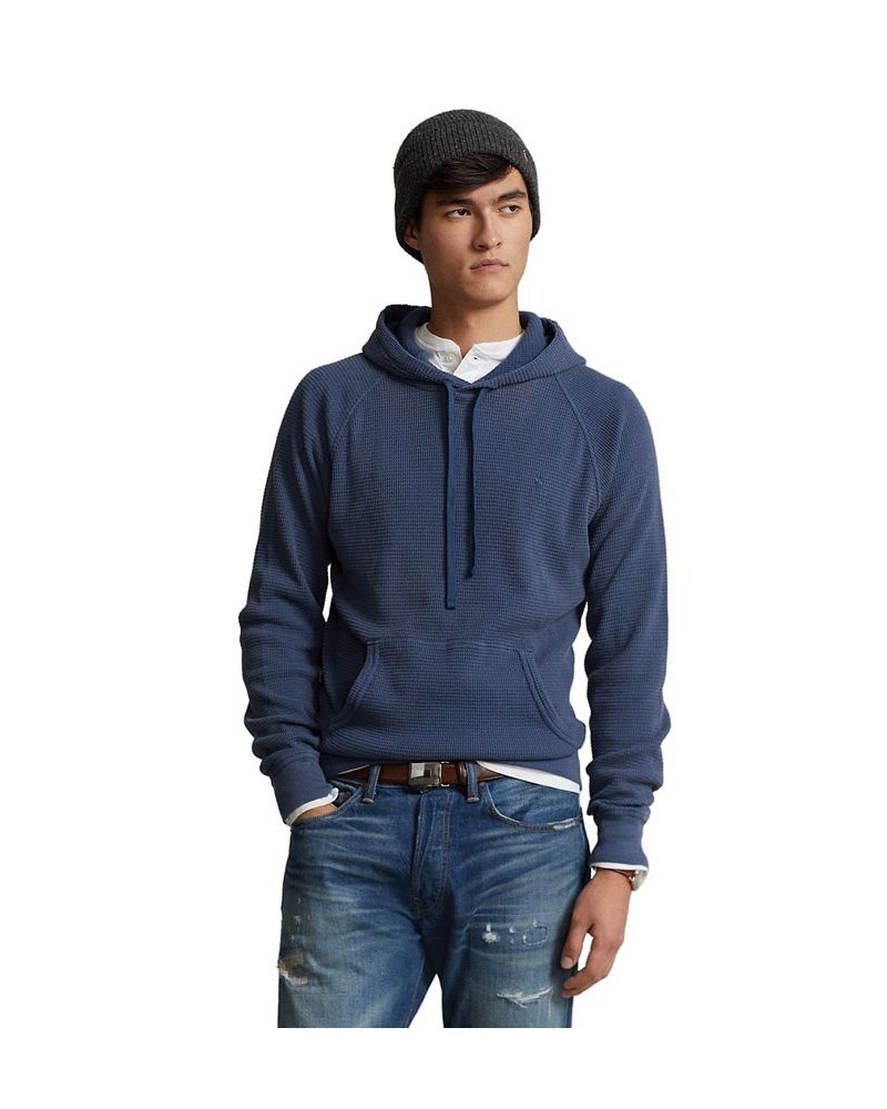 Men's Waffle-Knit Hoodie Blue $36.32 Sweatshirt