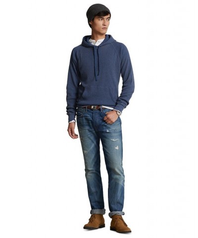 Men's Waffle-Knit Hoodie Blue $36.32 Sweatshirt