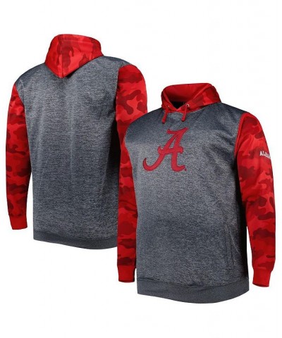 Men's Heather Charcoal Alabama Crimson Tide Big and Tall Raglan Fleece Pullover Hoodie $41.59 Sweatshirt