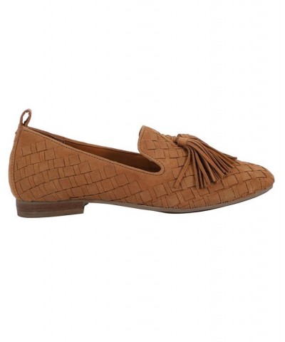 Women's Melinda Square Toe Flats Brown $74.36 Shoes