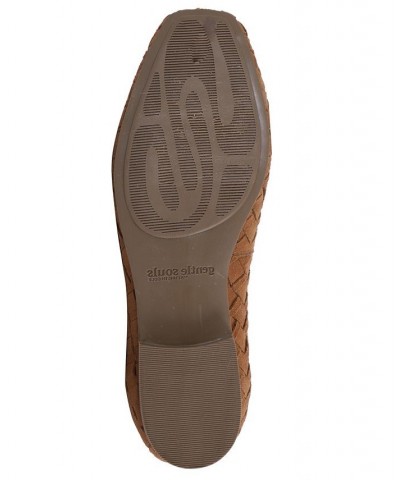 Women's Melinda Square Toe Flats Brown $74.36 Shoes